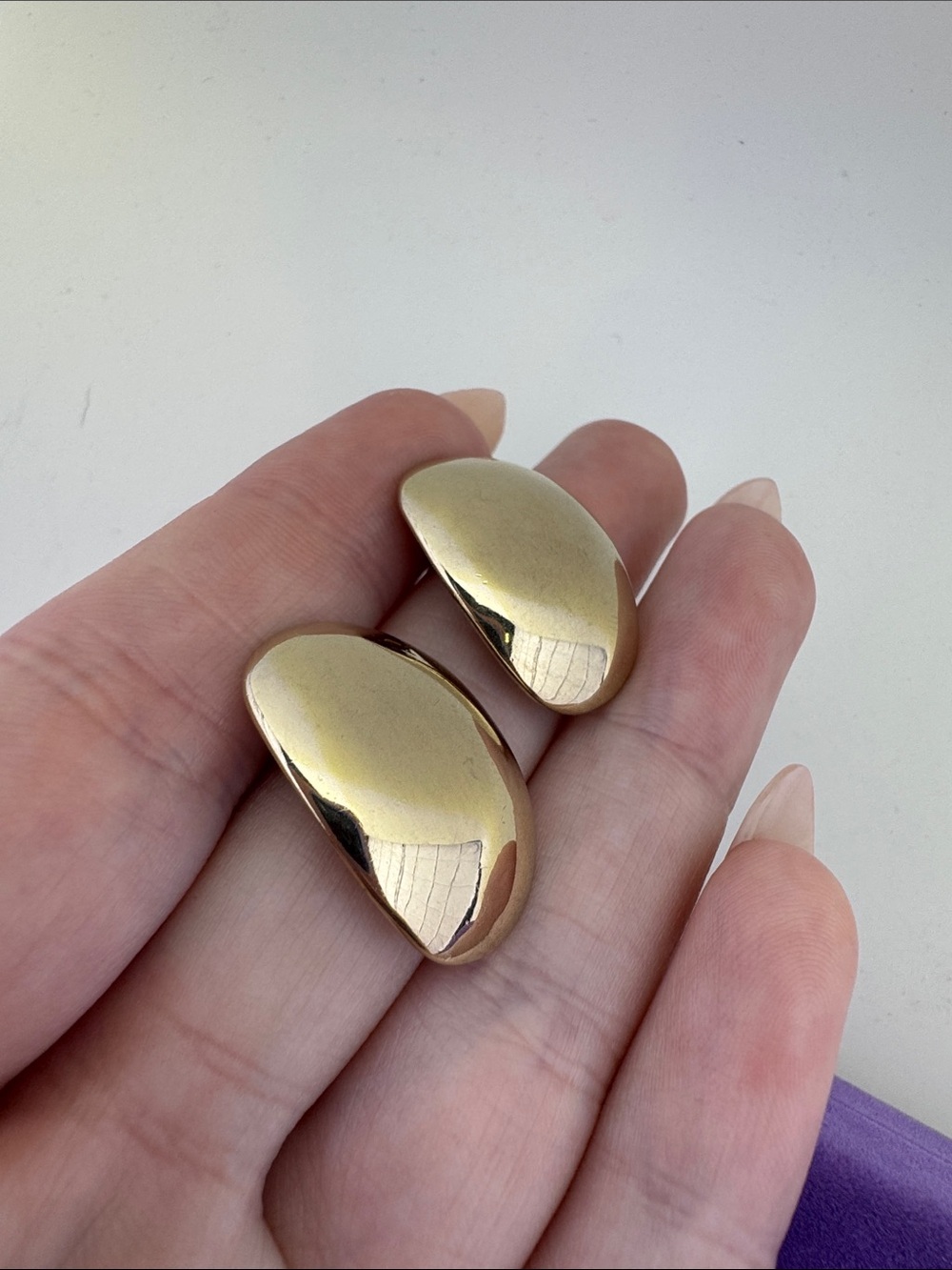 💛 Classic Gold Plated Sculpted Dome Earrings | Bold Minimalist